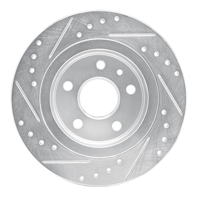 Buick Encore Brake Rotor (1) - Rear Right - R1 Concepts - Drilled & Slotted - Silver - `11-`22